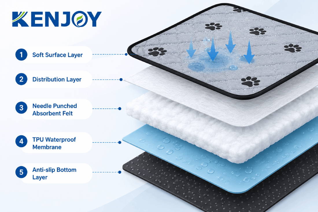 Washable Underpad Construction Guide: How 5-Layer Nonwoven Design Improves Absorbency & Leak Protection